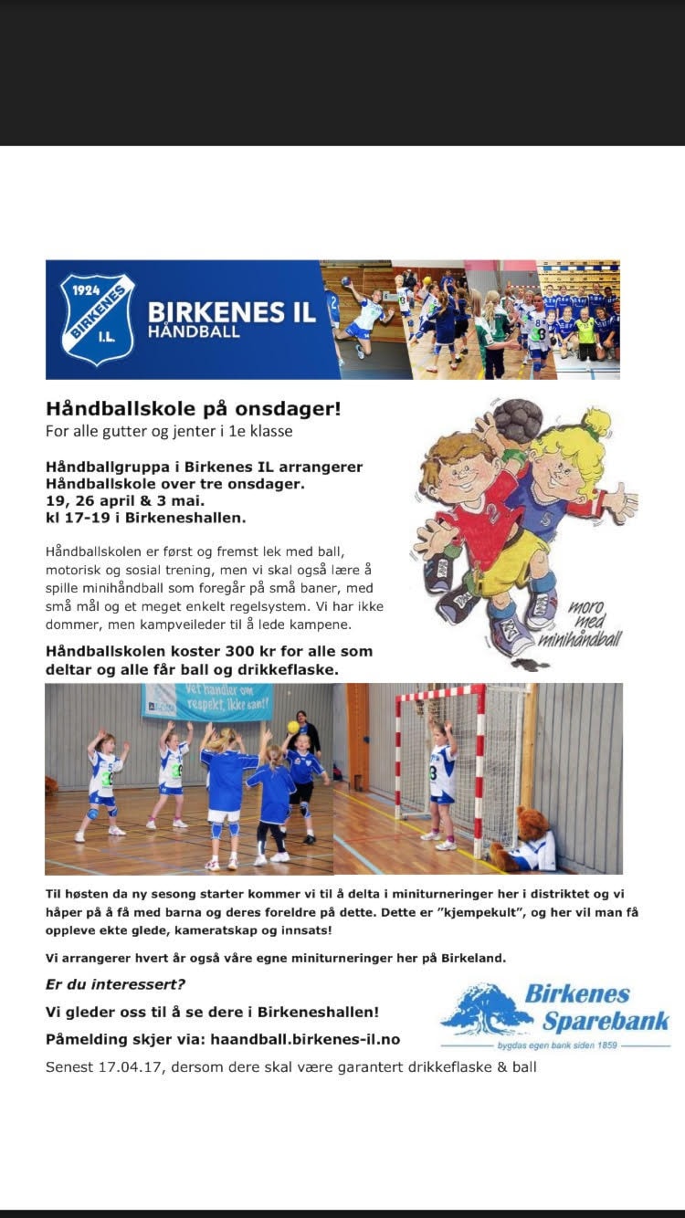 Håndballskole for 1e klasse